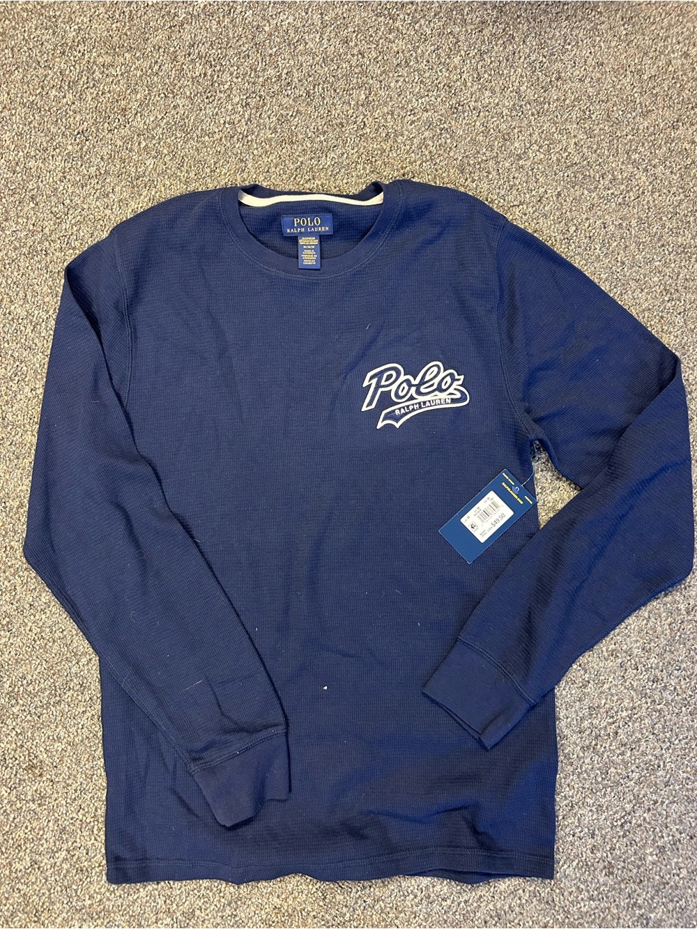 Mens polo Ralph Lauren long-sleeve waffle-knit sleep shirt size Medium